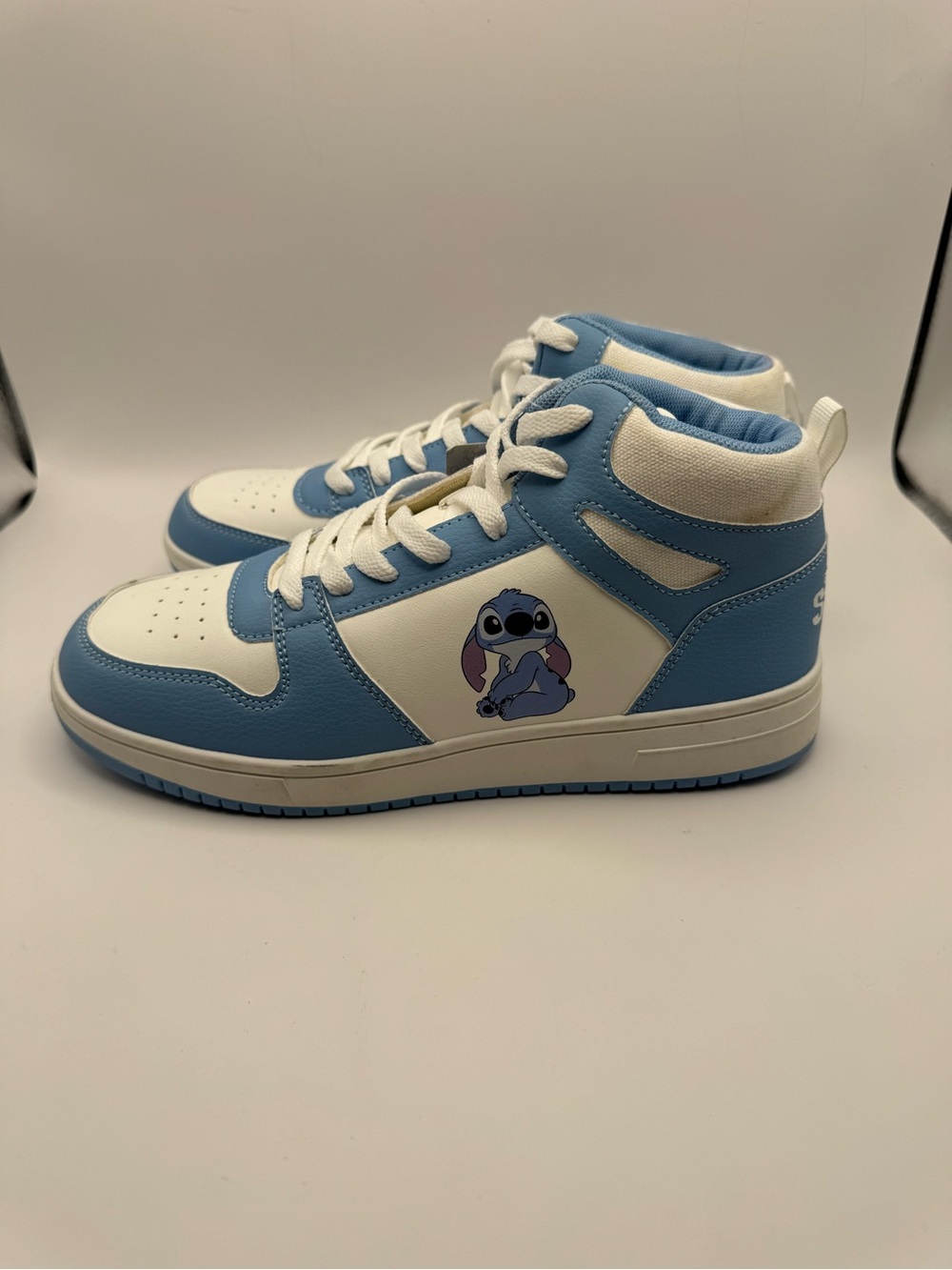Primark Light Blue and White High-Top Sneakers